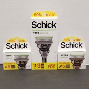 Schick Hydro Sensitive Razor – 5 Blade Razor w/ 1 HANDLE, & 15 CARTRIDGES SEALED